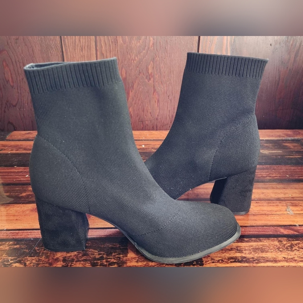 Mia Erika Black Heeled Boots Sz 10